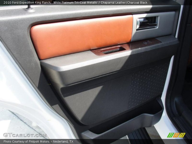 White Platinum Tri-Coat Metallic / Chaparral Leather/Charcoal Black 2010 Ford Expedition King Ranch