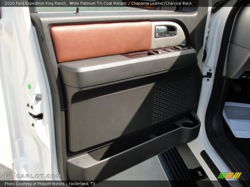 White Platinum Tri-Coat Metallic / Chaparral Leather/Charcoal Black 2010 Ford Expedition King Ranch