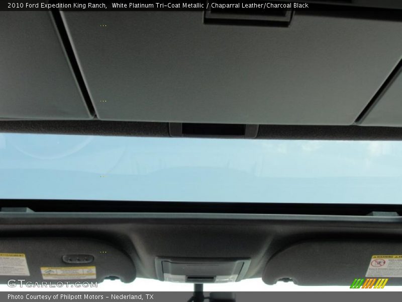 White Platinum Tri-Coat Metallic / Chaparral Leather/Charcoal Black 2010 Ford Expedition King Ranch