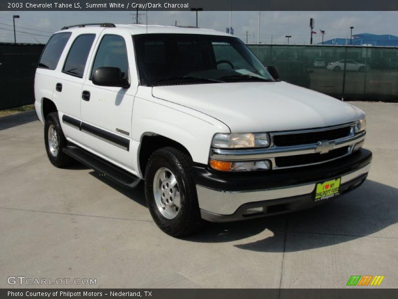 Summit White / Gray/Dark Charcoal 2003 Chevrolet Tahoe LS