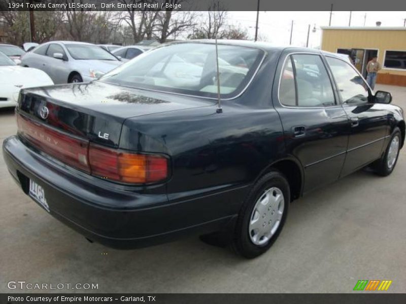 Dark Emerald Pearl / Beige 1994 Toyota Camry LE Sedan