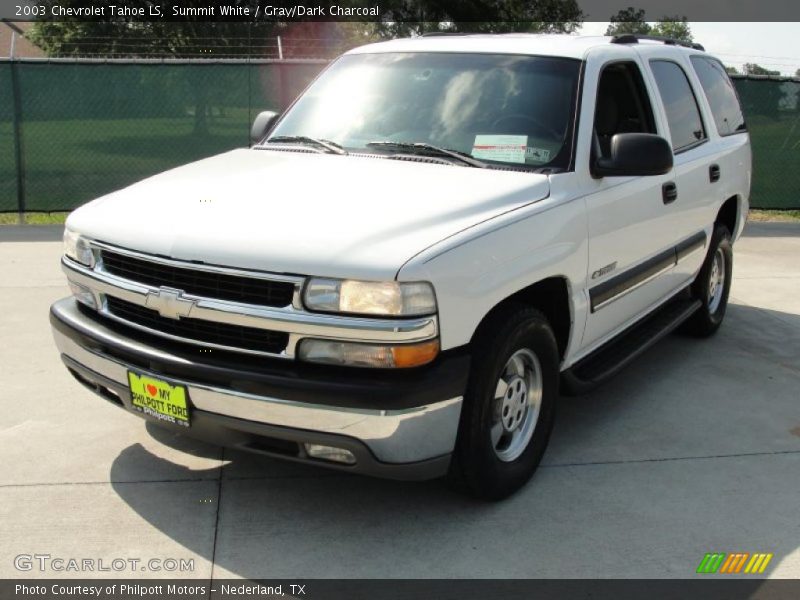 Summit White / Gray/Dark Charcoal 2003 Chevrolet Tahoe LS