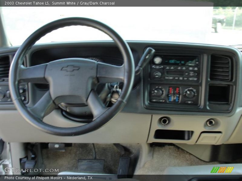 Summit White / Gray/Dark Charcoal 2003 Chevrolet Tahoe LS