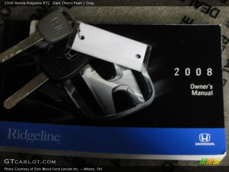 Dark Cherry Pearl / Gray 2008 Honda Ridgeline RTS