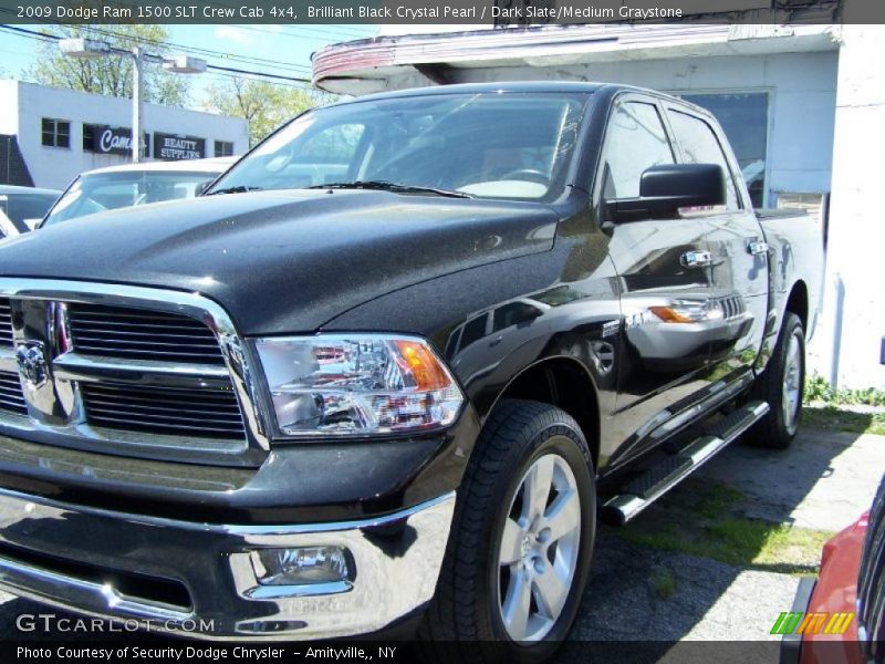 Brilliant Black Crystal Pearl / Dark Slate/Medium Graystone 2009 Dodge Ram 1500 SLT Crew Cab 4x4