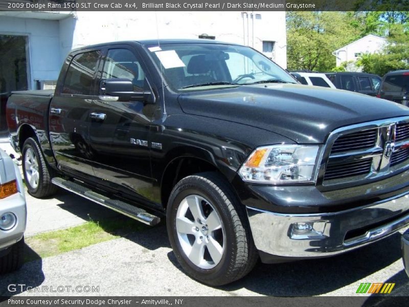 Brilliant Black Crystal Pearl / Dark Slate/Medium Graystone 2009 Dodge Ram 1500 SLT Crew Cab 4x4