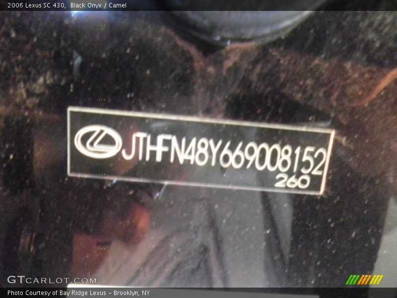 Black Onyx / Camel 2006 Lexus SC 430