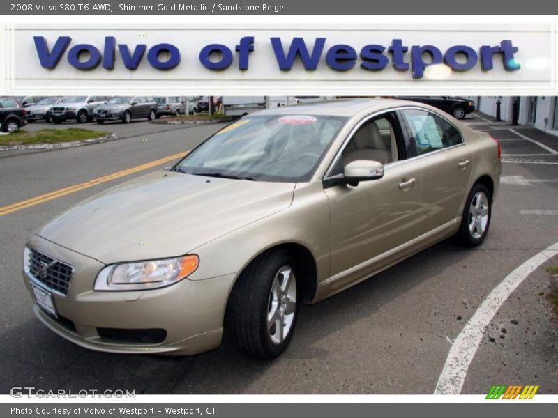 Shimmer Gold Metallic / Sandstone Beige 2008 Volvo S80 T6 AWD