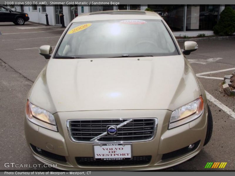 Shimmer Gold Metallic / Sandstone Beige 2008 Volvo S80 T6 AWD