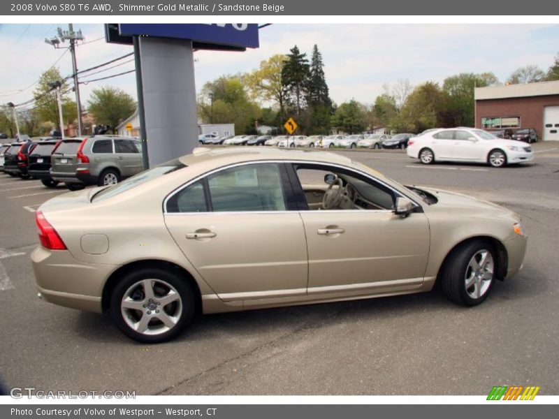 Shimmer Gold Metallic / Sandstone Beige 2008 Volvo S80 T6 AWD