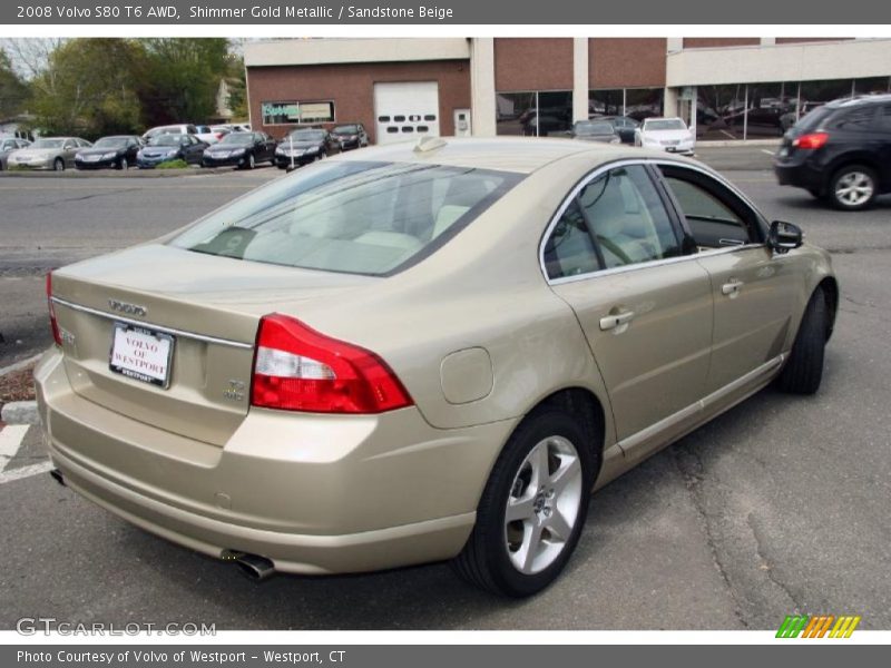 Shimmer Gold Metallic / Sandstone Beige 2008 Volvo S80 T6 AWD