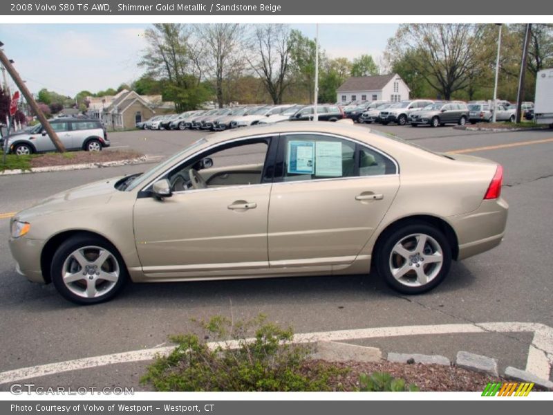 Shimmer Gold Metallic / Sandstone Beige 2008 Volvo S80 T6 AWD