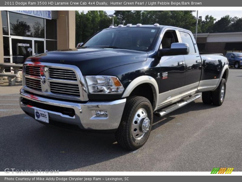 Hunter Green Pearl / Light Pebble Beige/Bark Brown 2011 Dodge Ram 3500 HD Laramie Crew Cab 4x4 Dually