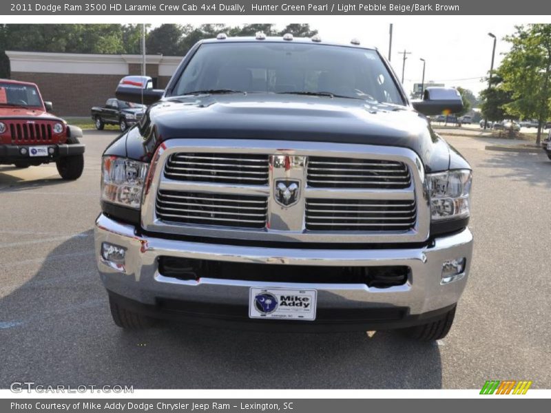 Hunter Green Pearl / Light Pebble Beige/Bark Brown 2011 Dodge Ram 3500 HD Laramie Crew Cab 4x4 Dually