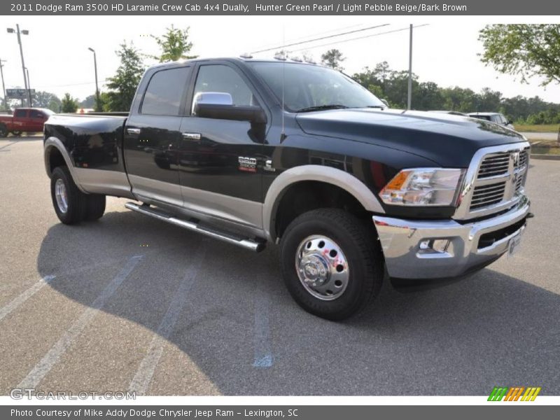 Hunter Green Pearl / Light Pebble Beige/Bark Brown 2011 Dodge Ram 3500 HD Laramie Crew Cab 4x4 Dually