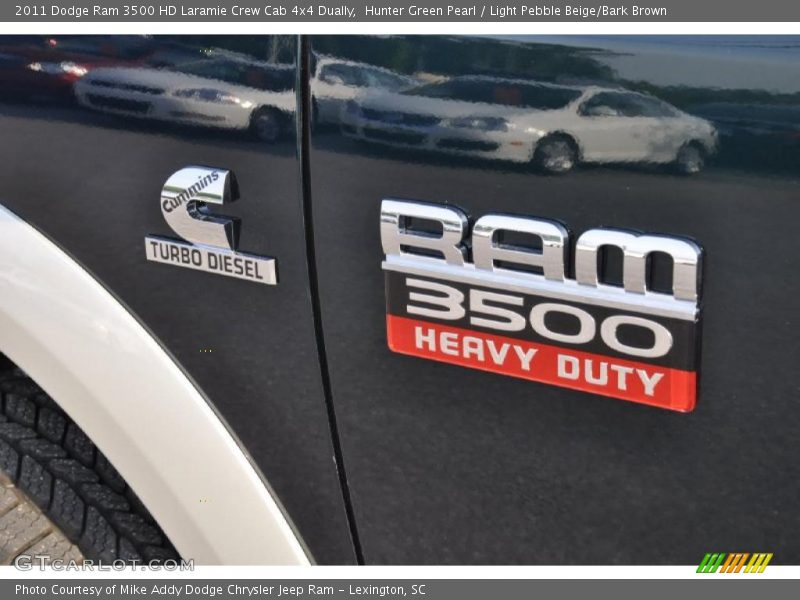 Hunter Green Pearl / Light Pebble Beige/Bark Brown 2011 Dodge Ram 3500 HD Laramie Crew Cab 4x4 Dually
