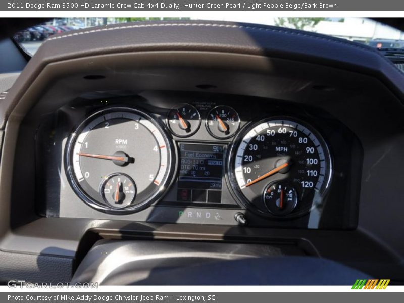 Hunter Green Pearl / Light Pebble Beige/Bark Brown 2011 Dodge Ram 3500 HD Laramie Crew Cab 4x4 Dually