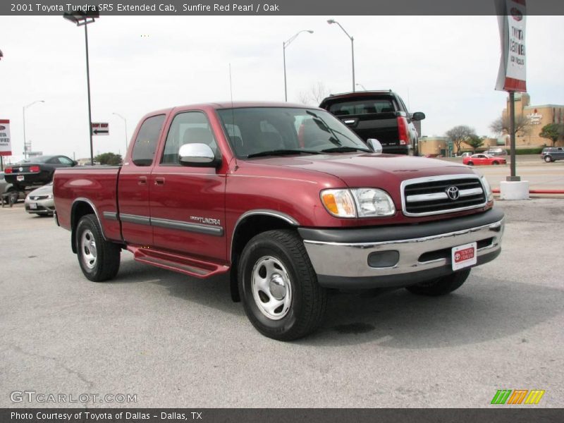 Sunfire Red Pearl / Oak 2001 Toyota Tundra SR5 Extended Cab