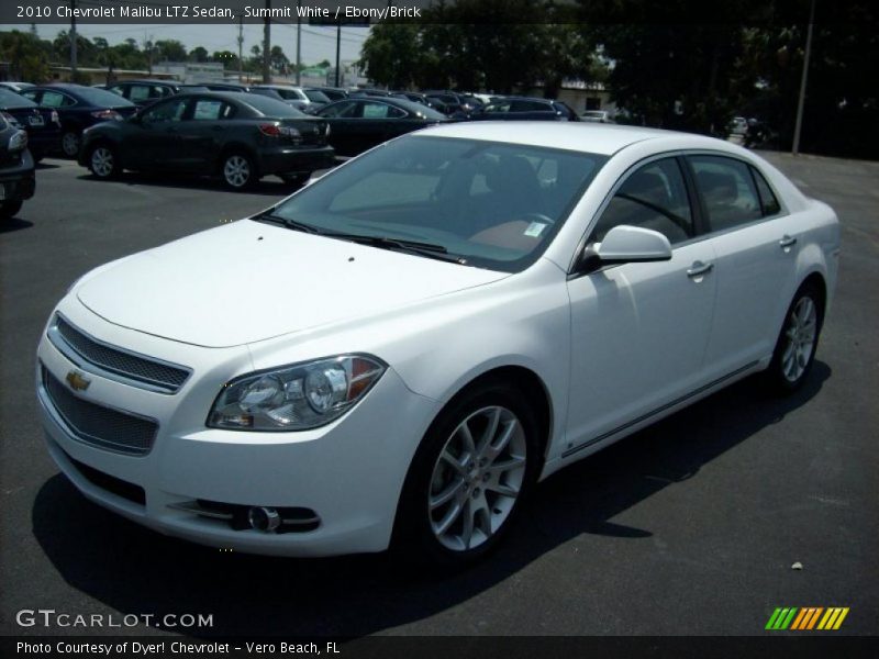 Summit White / Ebony/Brick 2010 Chevrolet Malibu LTZ Sedan