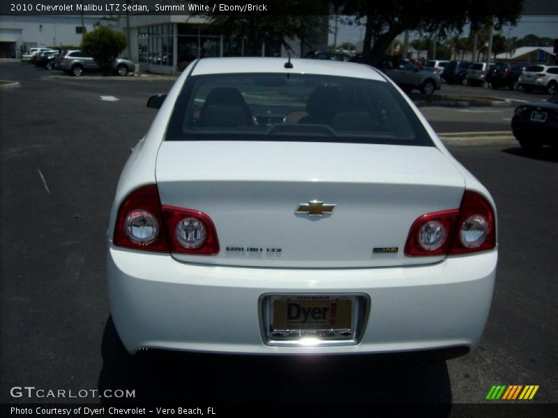 Summit White / Ebony/Brick 2010 Chevrolet Malibu LTZ Sedan