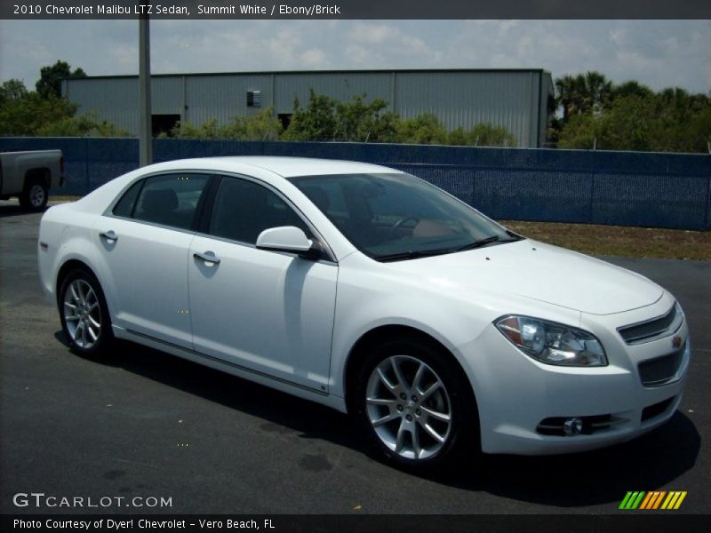 Summit White / Ebony/Brick 2010 Chevrolet Malibu LTZ Sedan