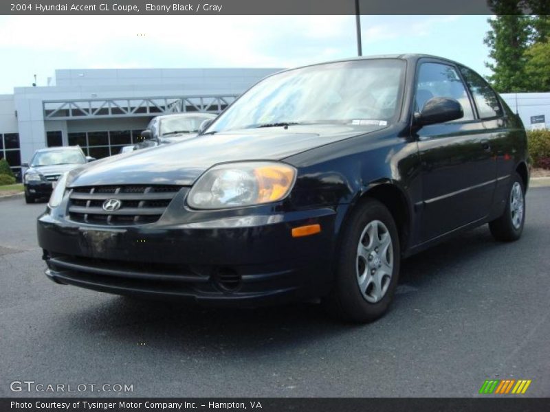 Ebony Black / Gray 2004 Hyundai Accent GL Coupe