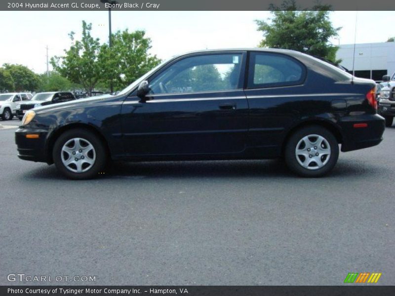 Ebony Black / Gray 2004 Hyundai Accent GL Coupe