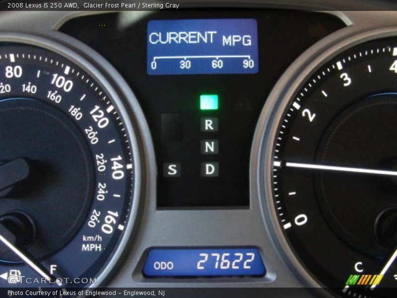Glacier Frost Pearl / Sterling Gray 2008 Lexus IS 250 AWD