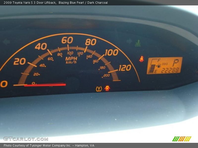 Blazing Blue Pearl / Dark Charcoal 2009 Toyota Yaris S 3 Door Liftback