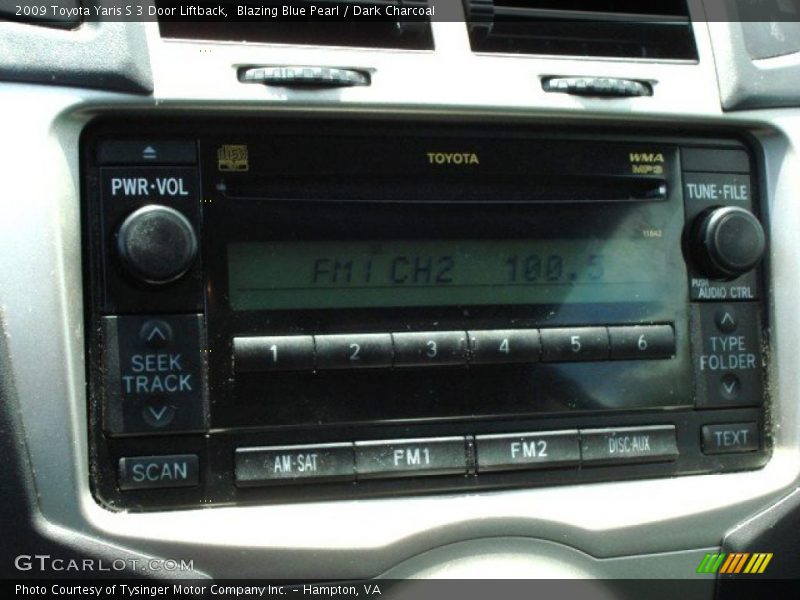 Blazing Blue Pearl / Dark Charcoal 2009 Toyota Yaris S 3 Door Liftback