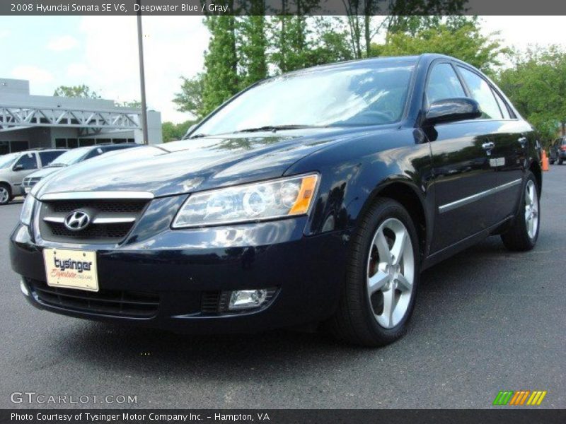 Deepwater Blue / Gray 2008 Hyundai Sonata SE V6