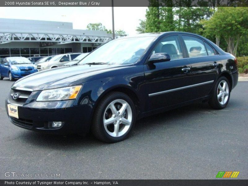Deepwater Blue / Gray 2008 Hyundai Sonata SE V6