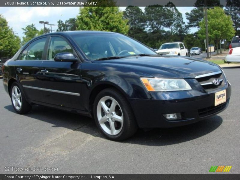 Deepwater Blue / Gray 2008 Hyundai Sonata SE V6