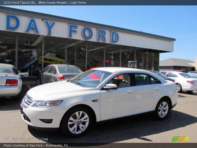 White Suede Metallic / Light Stone 2010 Ford Taurus SEL