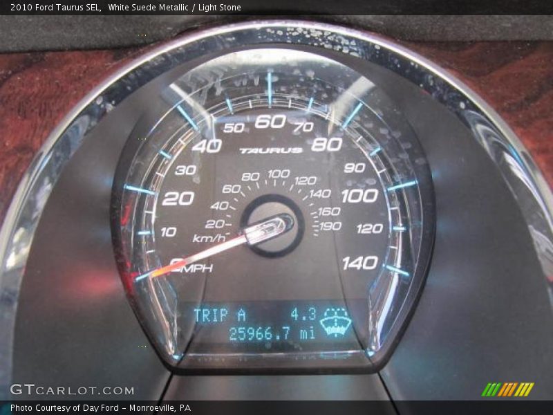 White Suede Metallic / Light Stone 2010 Ford Taurus SEL