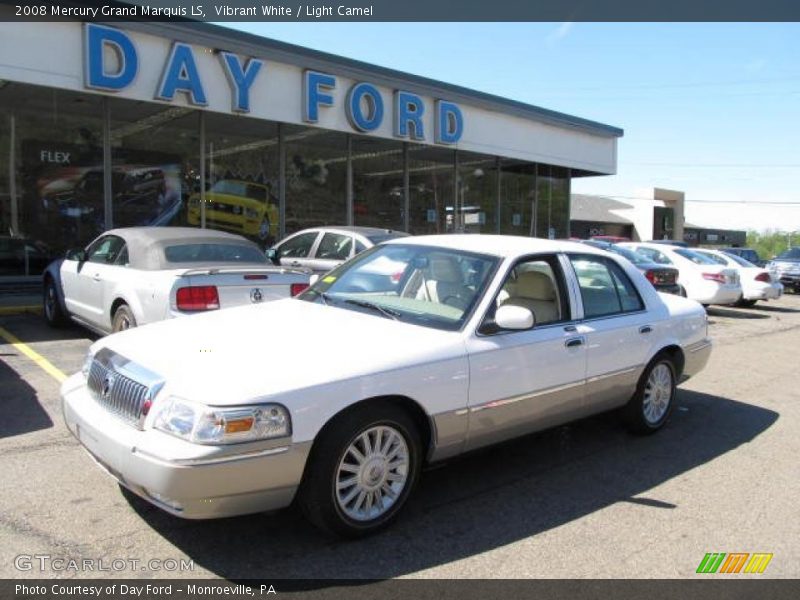 Vibrant White / Light Camel 2008 Mercury Grand Marquis LS