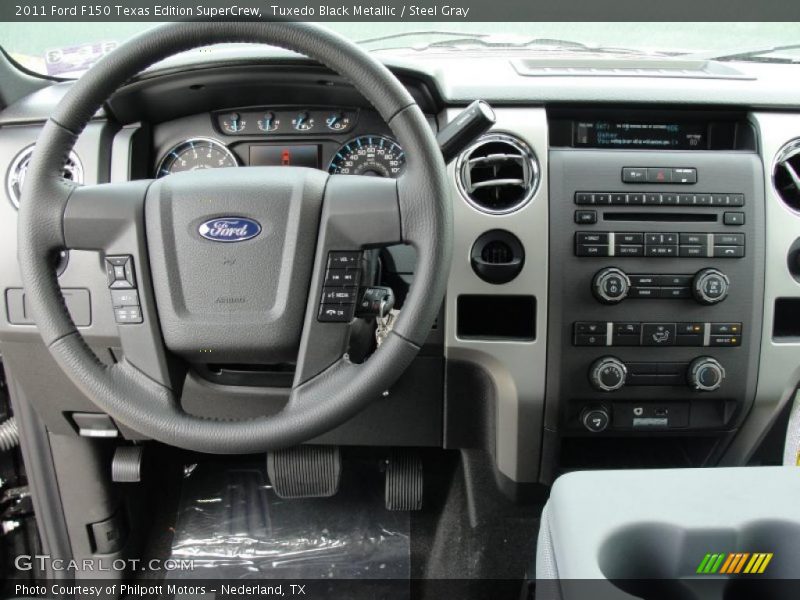 Tuxedo Black Metallic / Steel Gray 2011 Ford F150 Texas Edition SuperCrew