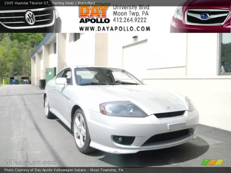 Sterling Silver / Black/Red 2005 Hyundai Tiburon GT