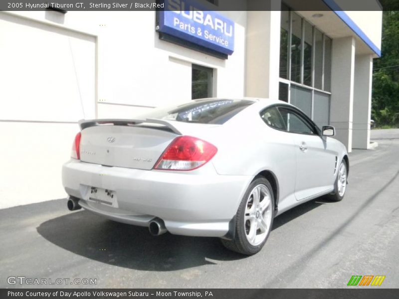 Sterling Silver / Black/Red 2005 Hyundai Tiburon GT