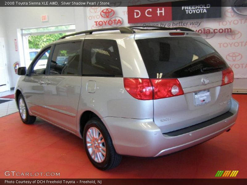 Silver Shadow Pearl / Stone 2008 Toyota Sienna XLE AWD