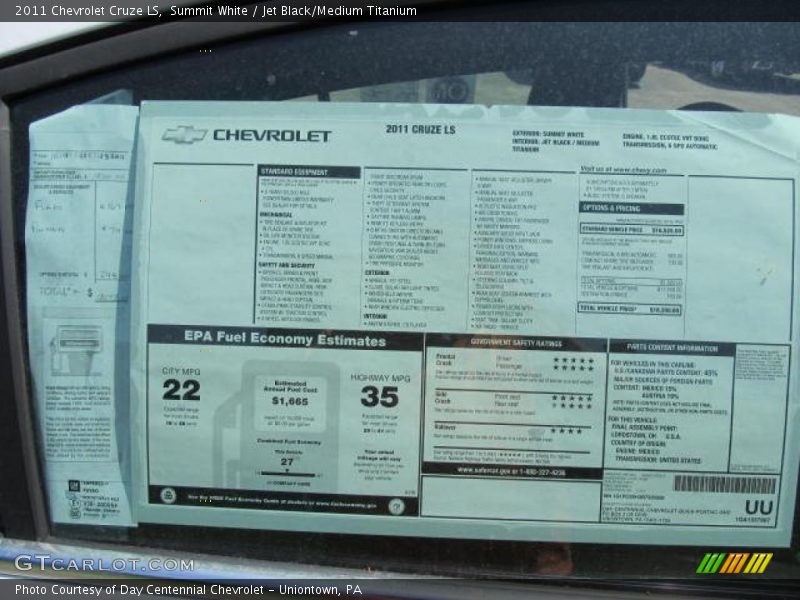 Summit White / Jet Black/Medium Titanium 2011 Chevrolet Cruze LS