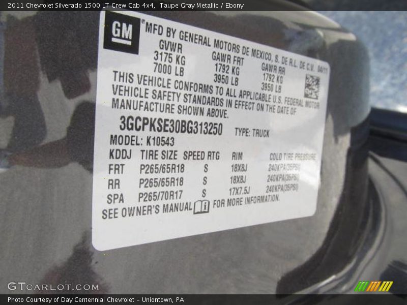 Taupe Gray Metallic / Ebony 2011 Chevrolet Silverado 1500 LT Crew Cab 4x4