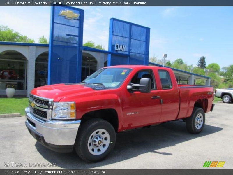 Victory Red / Dark Titanium 2011 Chevrolet Silverado 2500HD Extended Cab 4x4