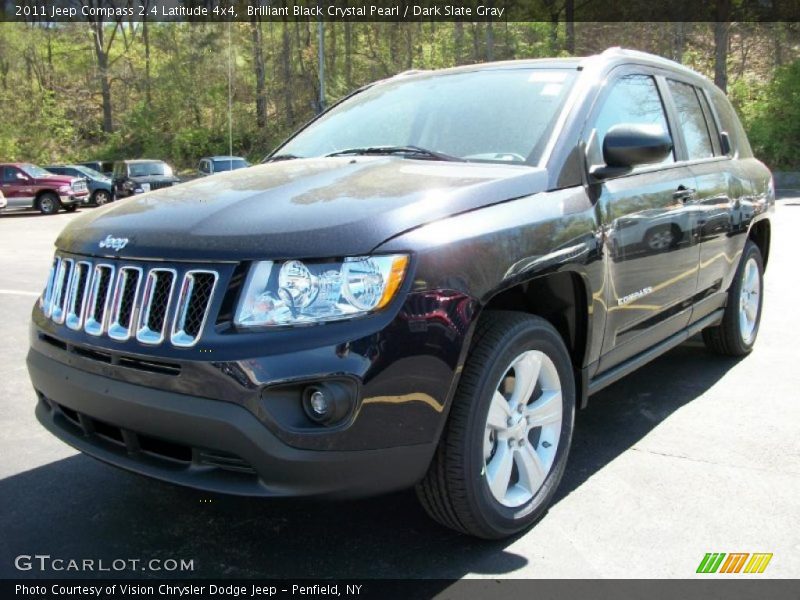 Brilliant Black Crystal Pearl / Dark Slate Gray 2011 Jeep Compass 2.4 Latitude 4x4