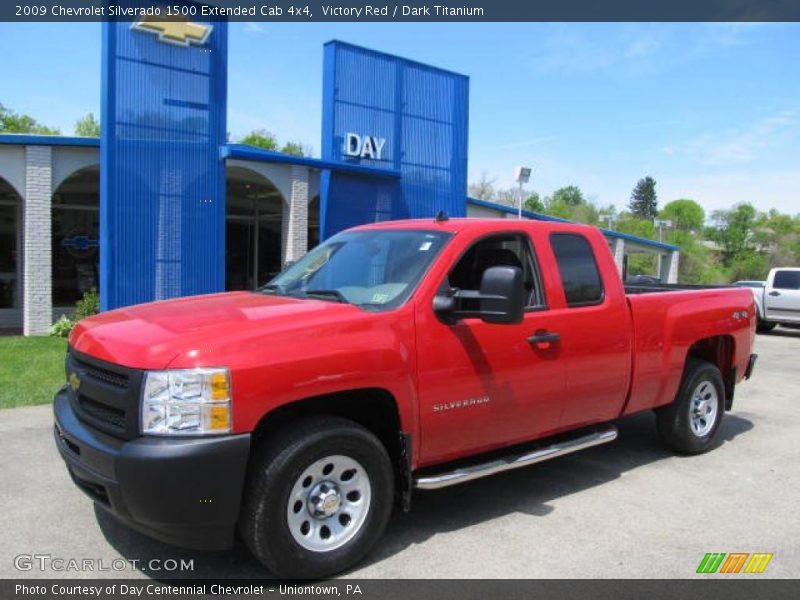 Victory Red / Dark Titanium 2009 Chevrolet Silverado 1500 Extended Cab 4x4