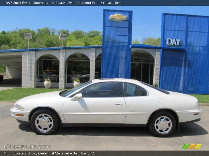 White Diamond Pearl / Neutral Beige 1997 Buick Riviera Supercharged Coupe