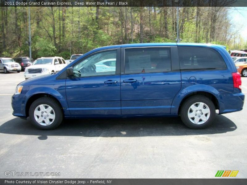 Deep Water Blue Pearl / Black 2011 Dodge Grand Caravan Express