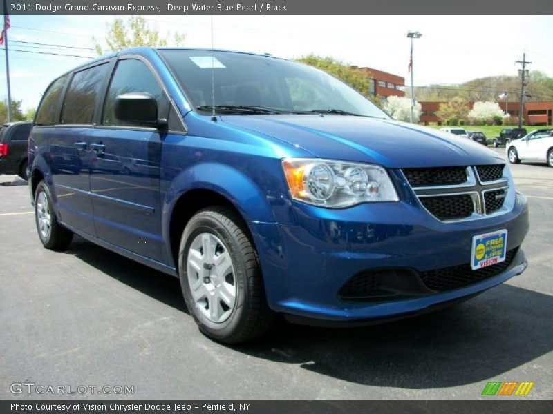 Deep Water Blue Pearl / Black 2011 Dodge Grand Caravan Express