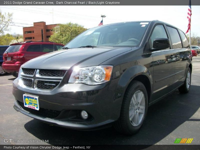 Dark Charcoal Pearl / Black/Light Graystone 2011 Dodge Grand Caravan Crew