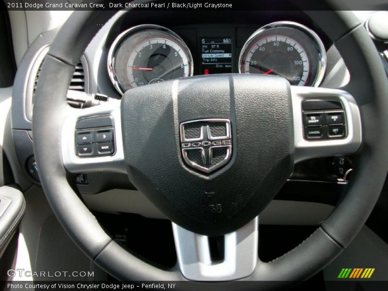 Dark Charcoal Pearl / Black/Light Graystone 2011 Dodge Grand Caravan Crew